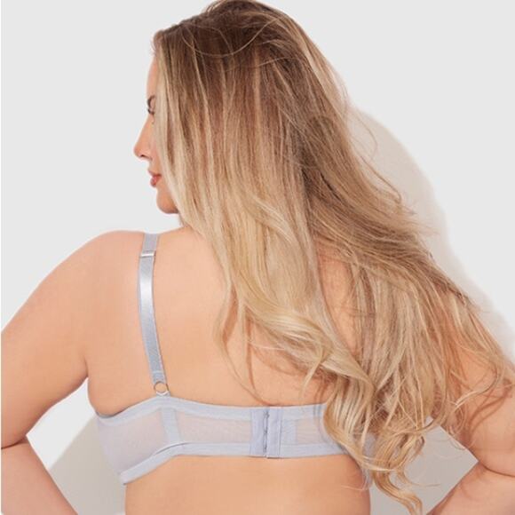House of Desire Sienna Satin & Lace Bra  Blue Romantic Underwire Size 3X/4X NEW - Picture 2 of 16